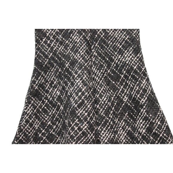 ModCloth Midi A-Line Skirt Size Small Tweed Flare Academia Fringe Preppy - Picture 3 of 12